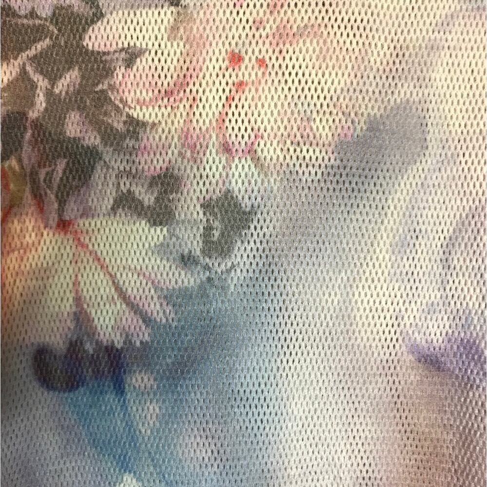 Pilcro Anthropologie Floral Mesh Ringer Tee Shirt XL - Picture 7 of 10
